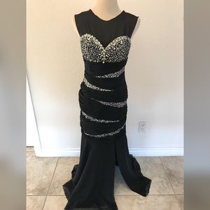 Black & Silver Sequin Dress w/ removable cover